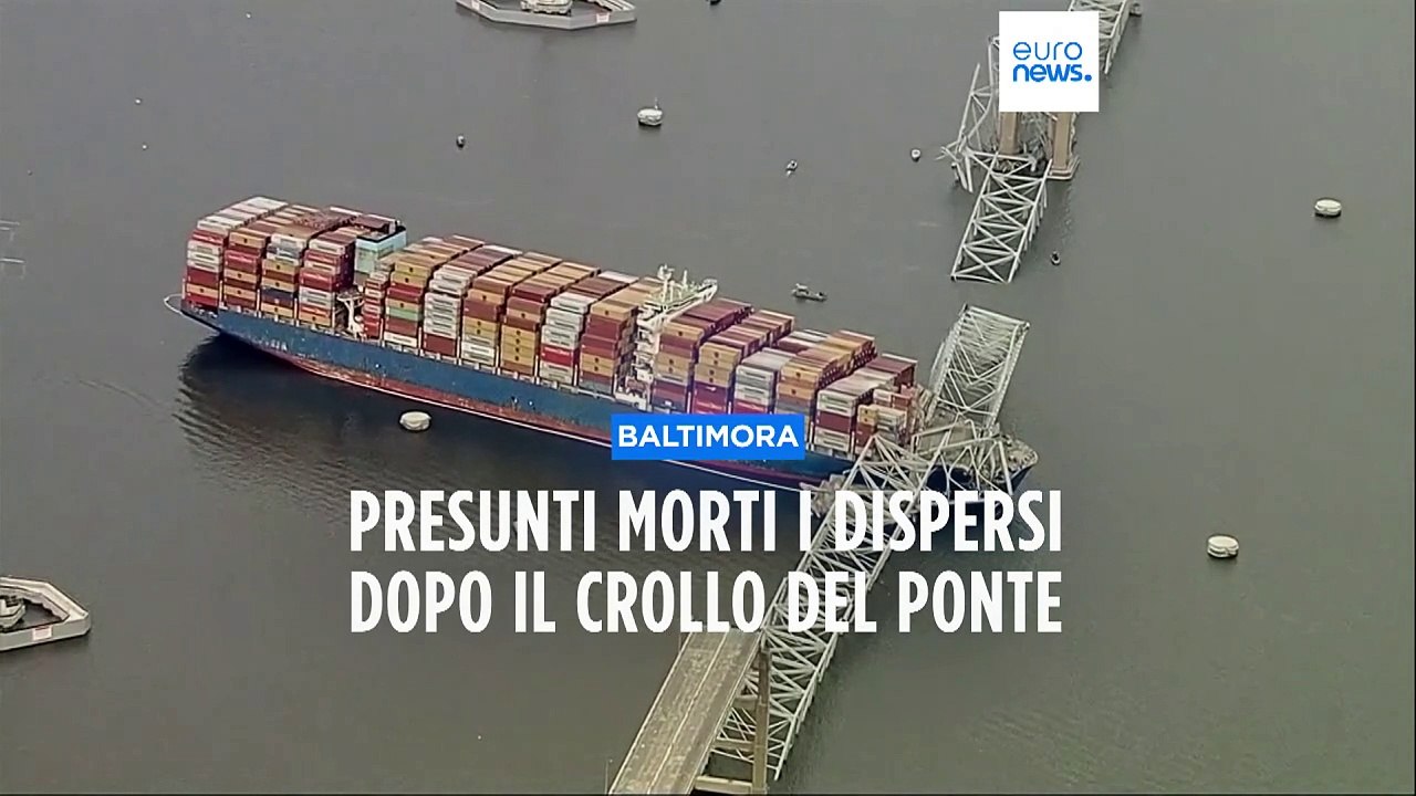 Crollo ponte Baltimora: presunti morti i sei dispersi, interrotte durante la notte le ricerche