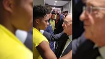 Florentino en el vestuario tras el España - Brasil