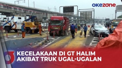 Скачать видео: Kecelakaan di Gerbang Tol Halim Disebabkan oleh Truk Furniture yang Ugal-Ugalan