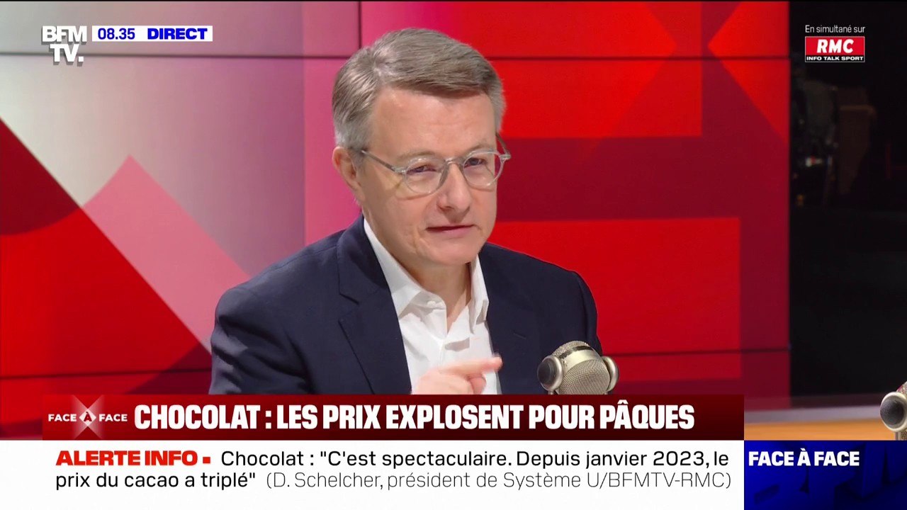 Inflation: "Depuis janvier 2023, le prix de la tonne de cacao a triplé" affirme Dominique Schelcher, président de Système U