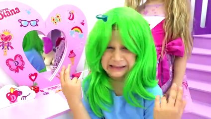 Diana and Roma Learn Colors with Rainbow Hair