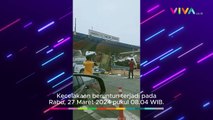 Rekaman CCTV Kecelakaan Beruntun di Gerbang Tol Halim Utama