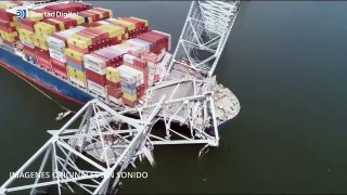 Impresionantes imágenes aéreas de lo que queda del puente de Baltimore tras el derrumbe