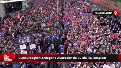 Cumhurbaşkanı Erdoğan'ı Diyarbakır'da 70 bin kişi karşıladı