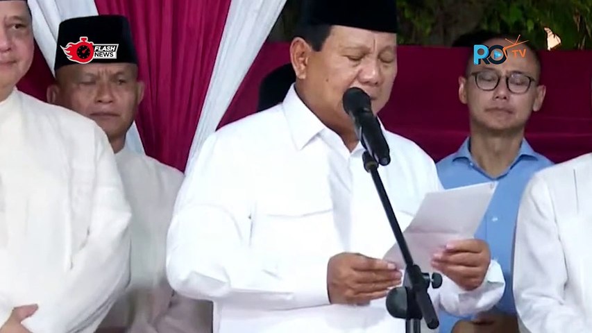 Dinyatakan Menang Pilpres, Begini Pidato Prabowo