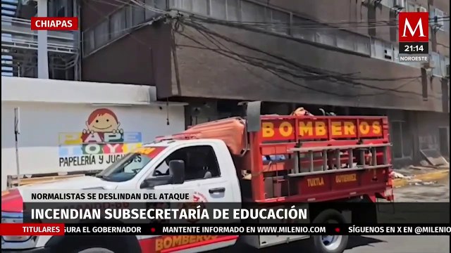 Sujetos encapuchados incendian edificio oficial en Tuxtla Gutiérrez