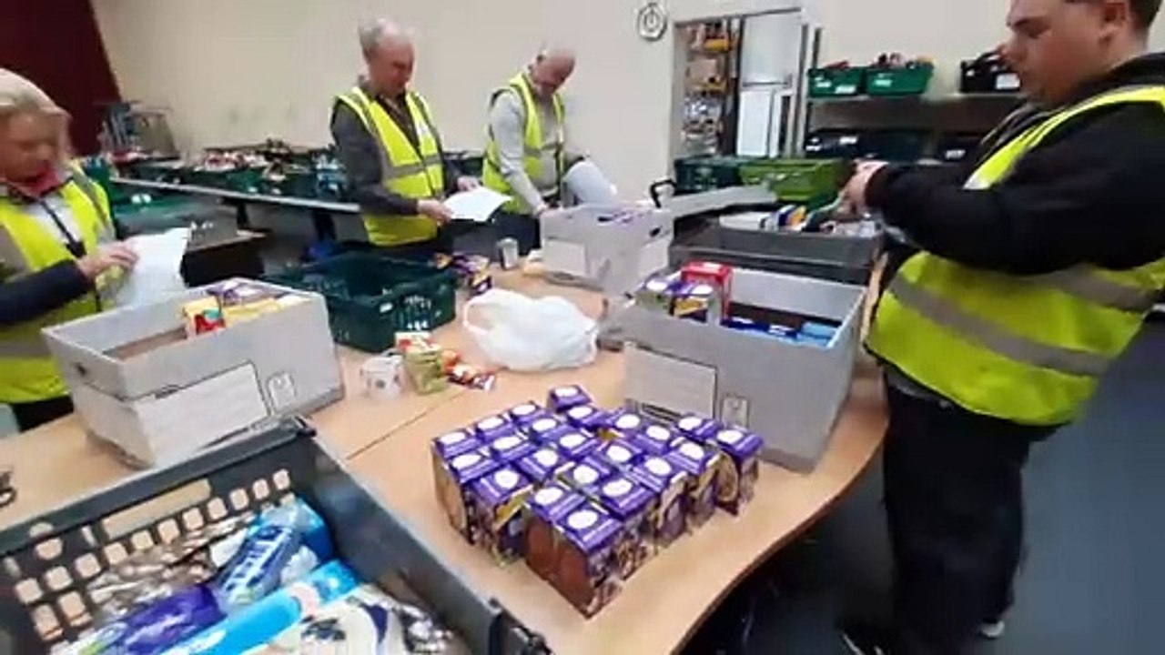 The Well food bank, Wolverhampton , get ready for Easter. video