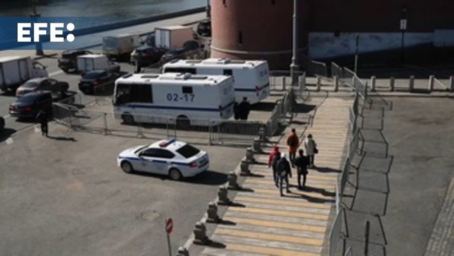 Operativo de seguridad en la Plaza Roja de Moscú tras el atentado terrorista