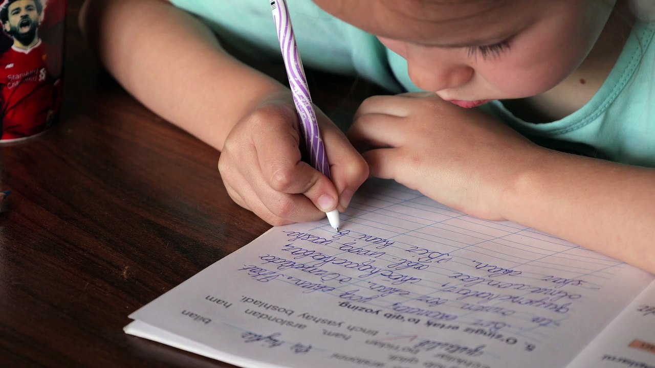 Girl lesson calligraphy