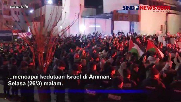 Ribuan Aktivis Mengepung Kedutaan Israel di Yordania sebagai Respons Perang Israel di Gaza