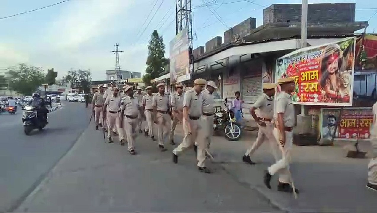 sirohi: took out flag march