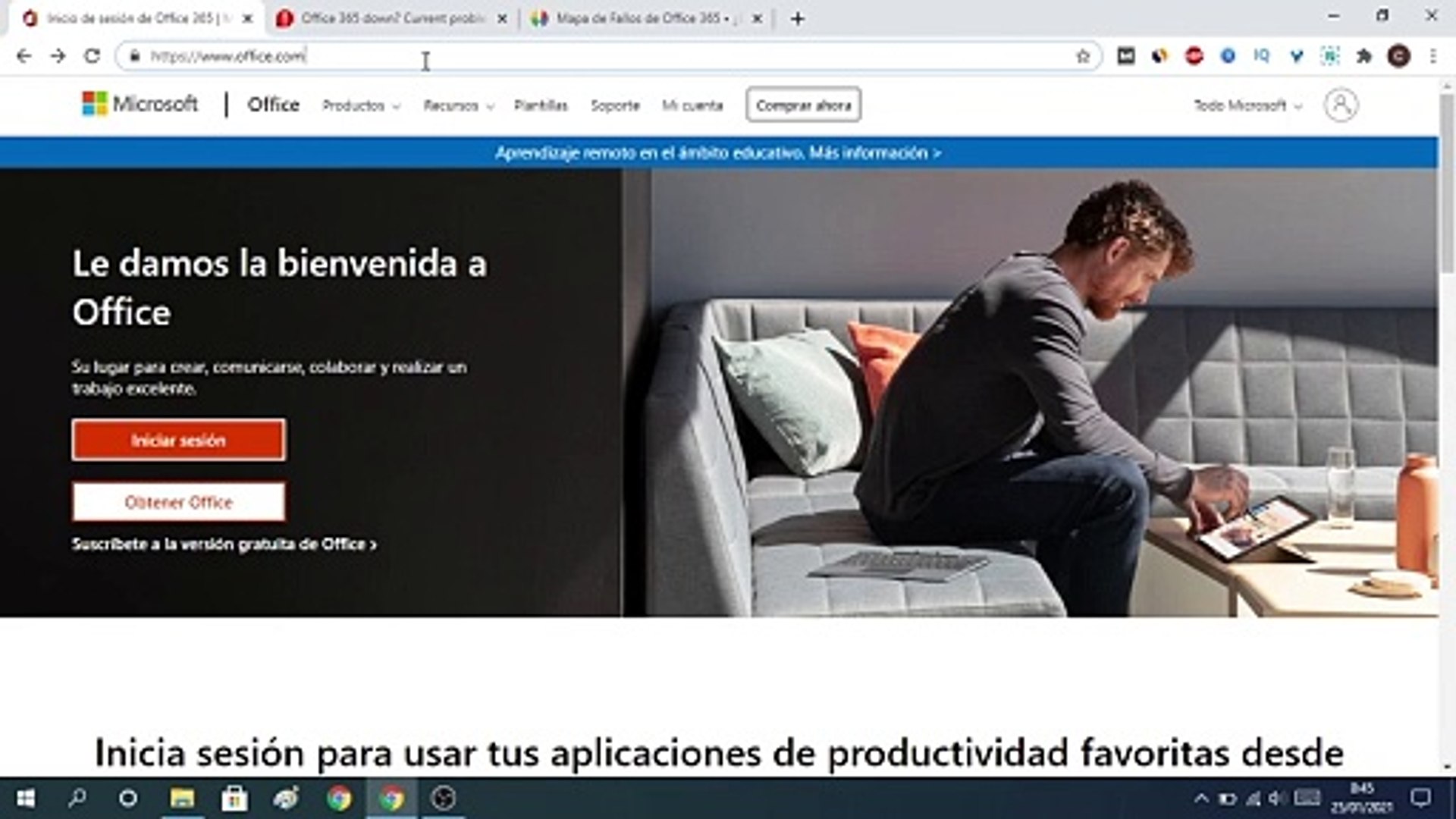 ⁣OFFICE 365 NO ME DEJA INICIAR SESIÓN ¿ESTÁ CAÍDO HOY? | AVERÍGUALO FÁCIL y RÁPIDO