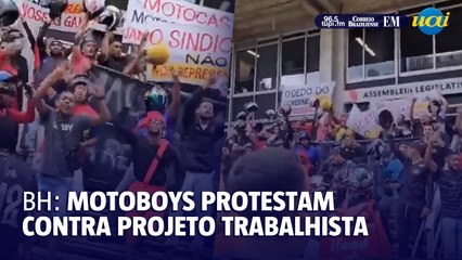 Скачать видео: Motoboys mineiros protestam contra projeto que garante direitos trabalhistas