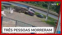 Vídeo mostra momento em que caminhão tomba em cima de carro no Paraná