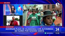 Ayacucho: adornan plaza de Huamanga con flores por Semana Santa