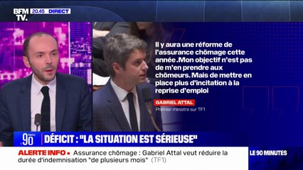 Assurance chômage: Gabriel Attal envisage de réduire la durée d'indemnisation, sans aller "en dessous de douze mois"