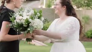 Bride Gives Bouquet to Recently Engaged Photographer
