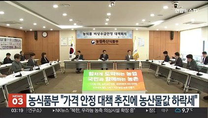 농식품부 "가격안정 대책 추진에 농산물값 하락세"