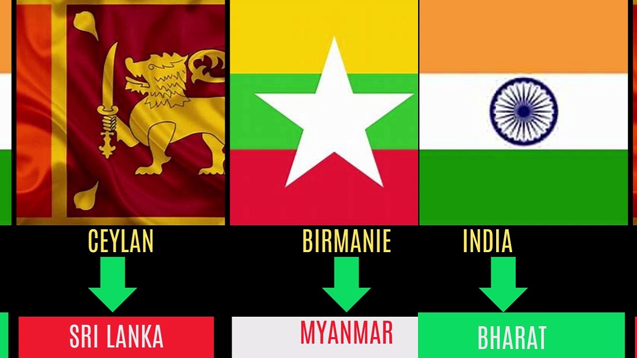 TOP PAYS QUI ONT CHANGER LEUR NOMS