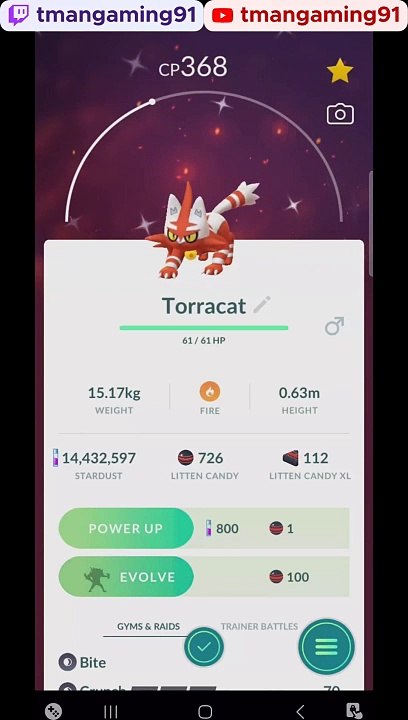 Pokémon GO-Evolving Shiny Torracat - video Dailymotion