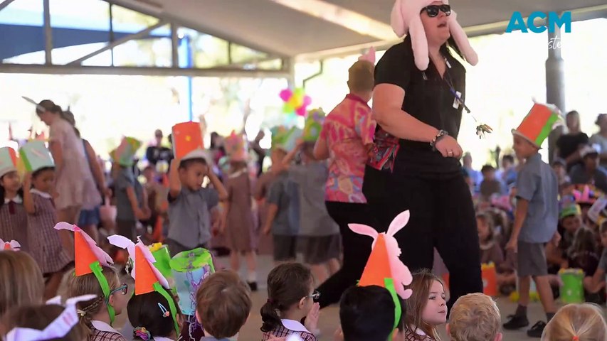 Oxley Vale Public School students show off their Easter hats during the school's annual parade on Thursday, March 28. Video by Gareth Gardner