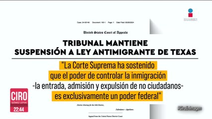 Tribunal de EU mantiene suspensión a la Ley antimigrante SB4