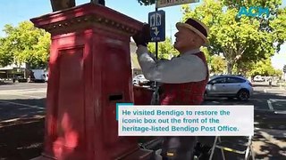 Mick Slocum restores a heritage post office box in Bendigo