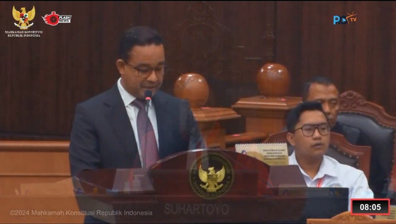 Pidato Anies Baswedan di Sidang Gugatan Pemilu 2024