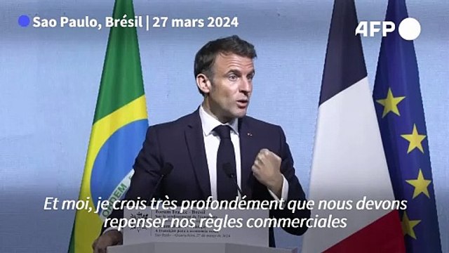 L'accord UE-Mercosur est très mauvais , bâtissons un nouvel accord , dit Macron au Brésil