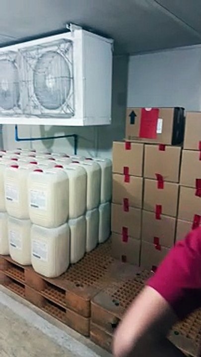 cold room of beverage ingredients