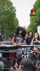 Apolonia Sokol parle son œuvre sur les manifestations