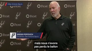 Spurs - Popovich satisfait de la victoire contre Utah