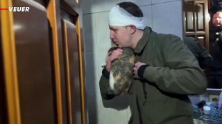 Watch a Ukrainian Man Rescue His Cats From the Aftermath of an Air Strike
