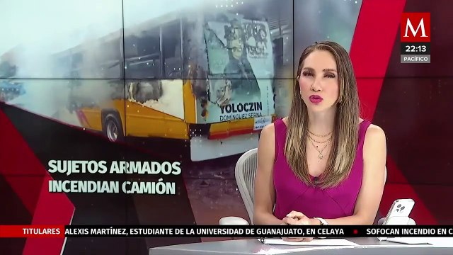 Camión urbano incendiado por grupo de hombres armados en Acapulco