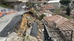 Maltepe'de bir süre önce tadilatı yapılan yol yeniden çöktü