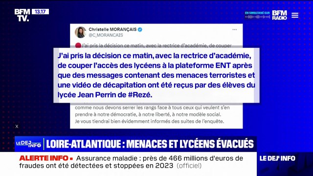 Menaces terroristes: un lycée de Rezé pris pour cible par une attaque informatique, les élèves évacués