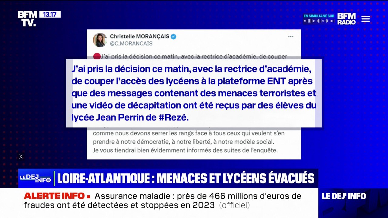 Menaces terroristes: un lycée de Rezé pris pour cible par une attaque informatique, les élèves évacués