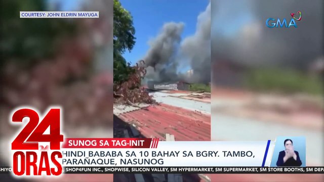 Hindi bababa sa 10 bahay sa Brgy. Tambo, Parañaque, nasunog | 24 Oras