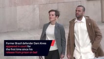 Alves returns to court after being released on bail