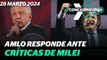 El presidente Andrés Manuel López Obrador responde a Milei por llamarlo 