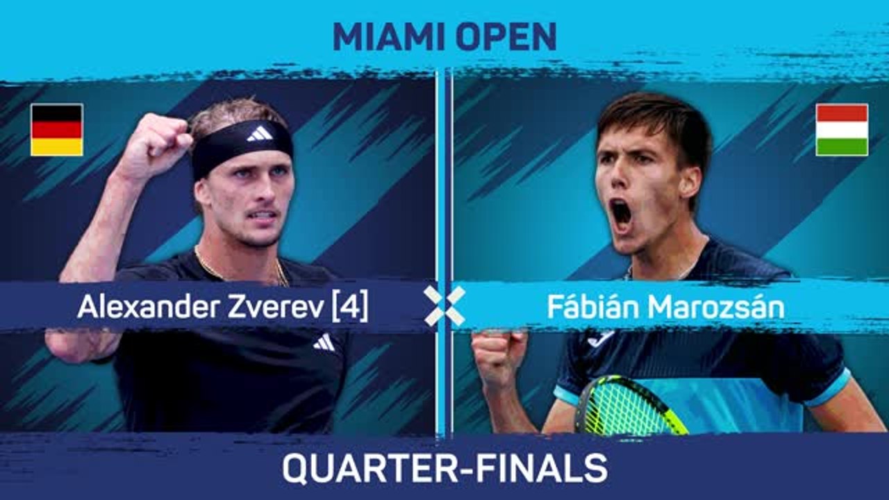 Zverev overcomes time violation to reach Miami semis