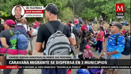 Caravana migrante se dispersa en Escuintla, Acacoyagua y Mapastepe