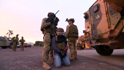 Australian Army soldiers practice battle scenarios in Darwin city