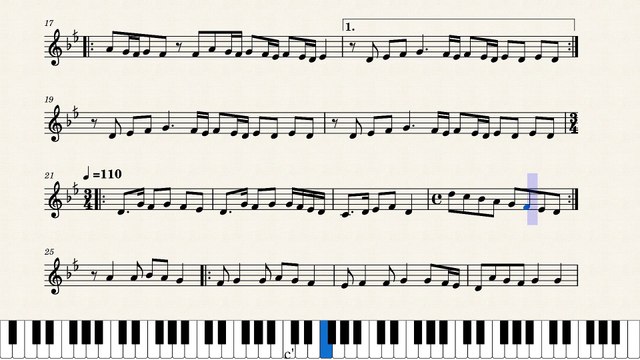 النوتة الموسيقية ,,,,,,للمقطع,,,يا حبيبى يا عبير الشوق يا حبيبى,,,,,تدوين ماهر الغمرى