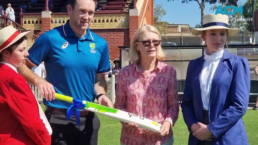 Bendigo commemorates the first official women's cricket match played during the Easter Fair in 1874. 150 years on, team captain and top scorer Barbara Rae was honoured as her great-granddaughter received a special bat.