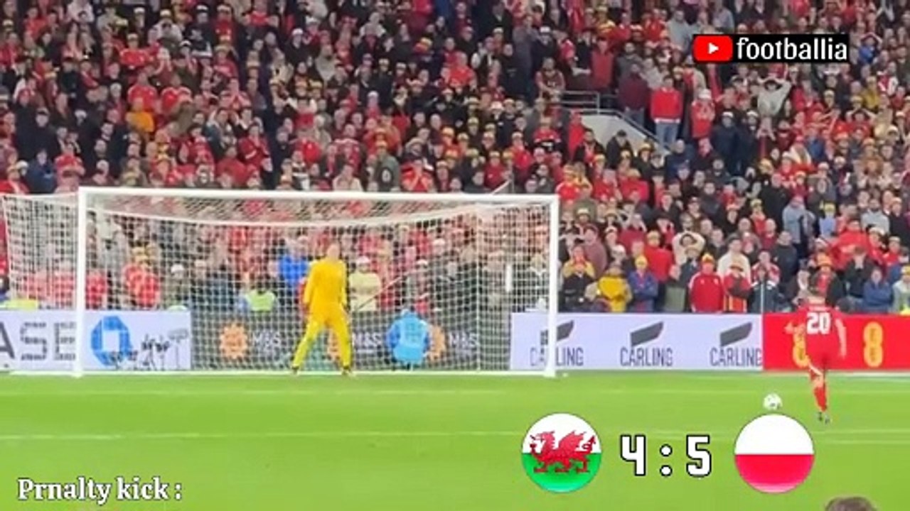 Wales vs Poland  Penalty shootout 5-4 UEFA EURO Qualifiers 2024  finał baraży Walia-Polska