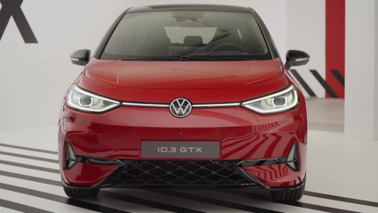 The all-new Volkswagen ID.3 GTX Exterior Design in Kings Red Metallic in Studio