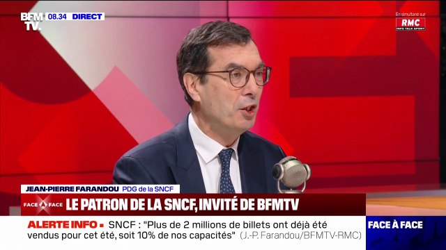 SNCF: On a vendu déjà plus de deux millions de billets soit 10% des places pour cet été, assure Jean-Pierre Farandou