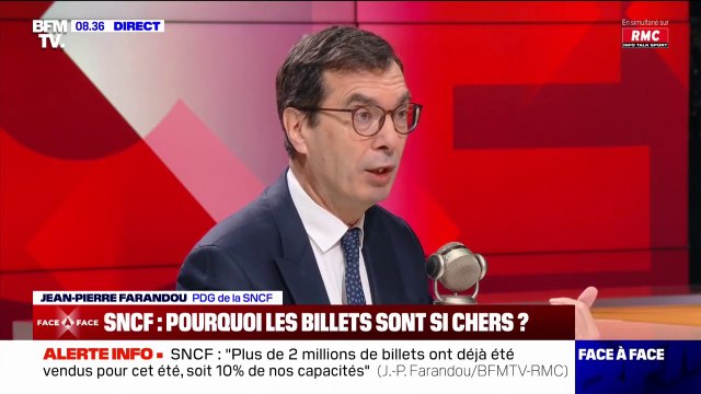 SNCF: 40% [des prix] des trajets n'ont pas augmenté affirme Jean-Pierre Farandou PDG de la SNCF