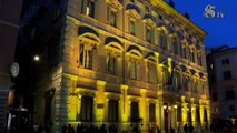 Facciata del Senato illuminata di giallo per giornata endometriosi